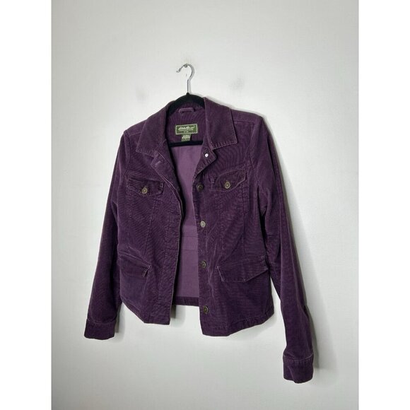 Eddie Bauer Jacket Womens Purple Corduroy Button Up Long Sleeve Size Small - Picture 3 of 10